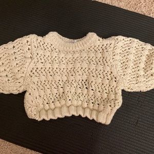 cropped zara beige sweater